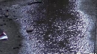 JAPAN PISS TV - Couple of hairy pussy asian babes public peeing close up