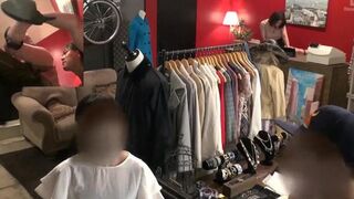 Intimate moments in a Japanese clothing store with Tsubasa Hachino