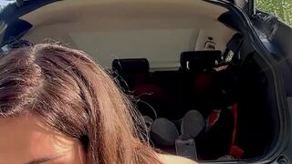 Fucked by a car hitch, strangers nearby – I shot my load in public again