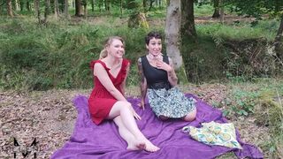 Hot picnic foursome in the woods with two girls and two guys