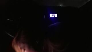 Teen girl sucking dick in car at the drive in