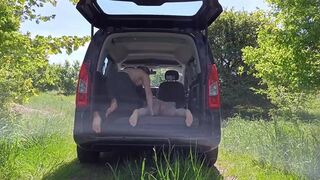 Scandinavian blonde Milf enjoys wild car sex with huge mutual orgasms