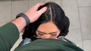 Asian Slut Swallows Cum at Walmart