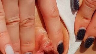 NAUGHTY STEPSISTER MASTURBATES AND CUMS LOUDLY OUTSIDE! EXCELLENT PUSSY CLOSE-UP!