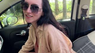 Fucked wife’s BF in the car, spitroast her with cum