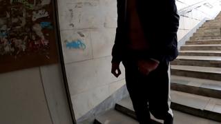 Underpass stud's filthy public jerk-off session