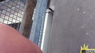 Public car sex tryst - German chick rode rough in broad daylight, POV-style